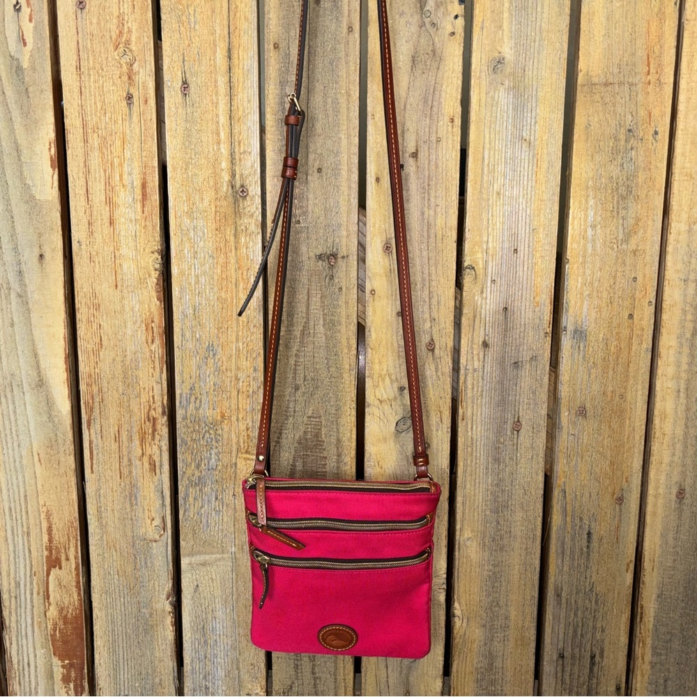 Dooney & Bourke Canvas Crossbody Bag with Leather Trim